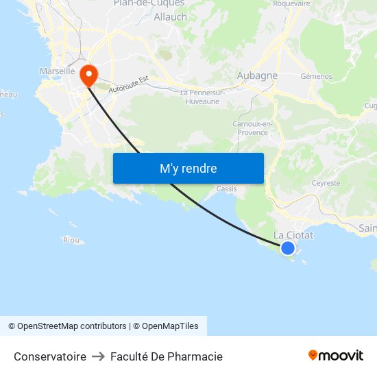 Conservatoire to Faculté De Pharmacie map