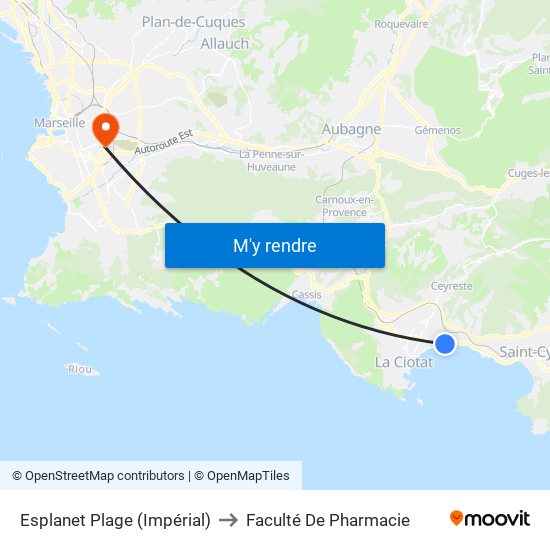 Esplanet Plage (Impérial) to Faculté De Pharmacie map
