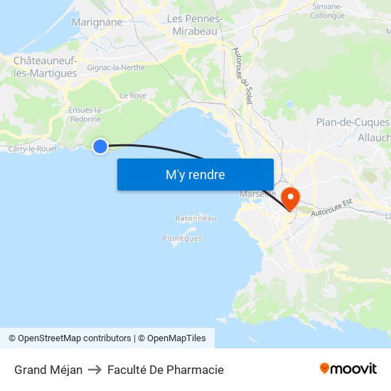 Grand Méjan to Faculté De Pharmacie map