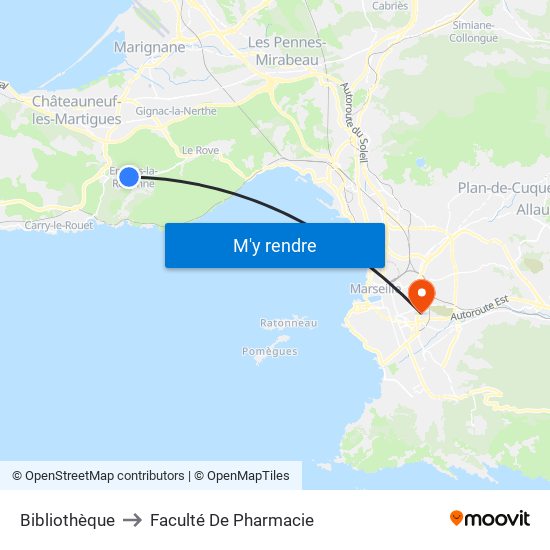 Bibliothèque to Faculté De Pharmacie map