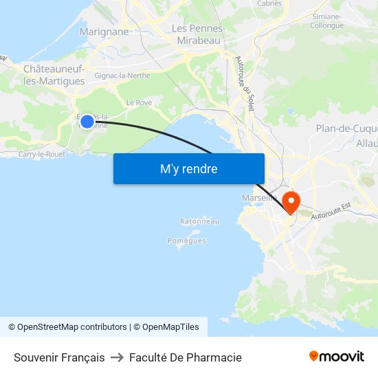 Souvenir Français to Faculté De Pharmacie map