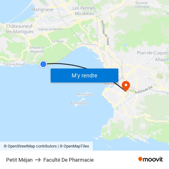 Petit Méjan to Faculté De Pharmacie map