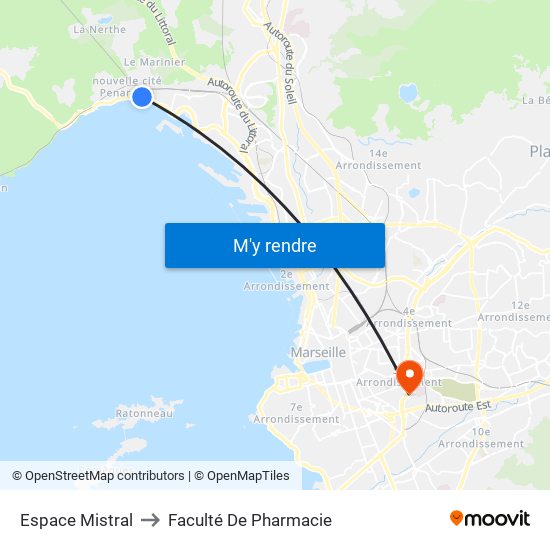 Espace Mistral to Faculté De Pharmacie map