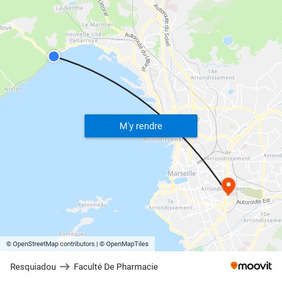 Resquiadou to Faculté De Pharmacie map