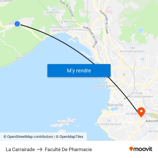 La Carrairade to Faculté De Pharmacie map