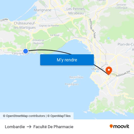 Lombardie to Faculté De Pharmacie map