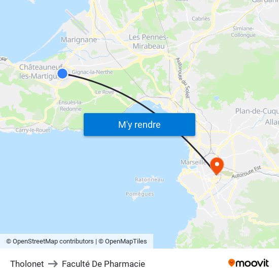 Tholonet to Faculté De Pharmacie map