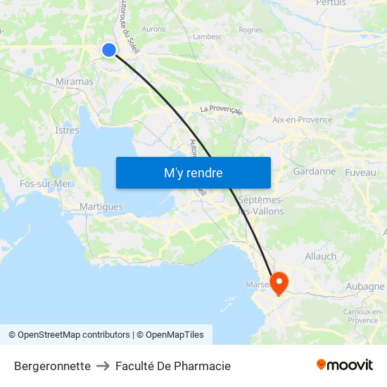 Bergeronnette to Faculté De Pharmacie map