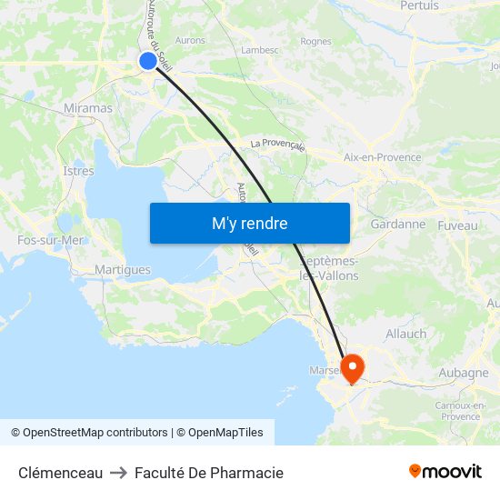 Clémenceau to Faculté De Pharmacie map