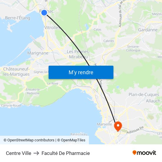 Centre Ville to Faculté De Pharmacie map