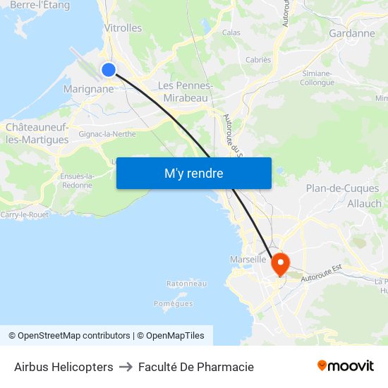 Airbus Helicopters to Faculté De Pharmacie map
