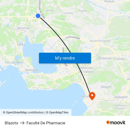 Blazots to Faculté De Pharmacie map