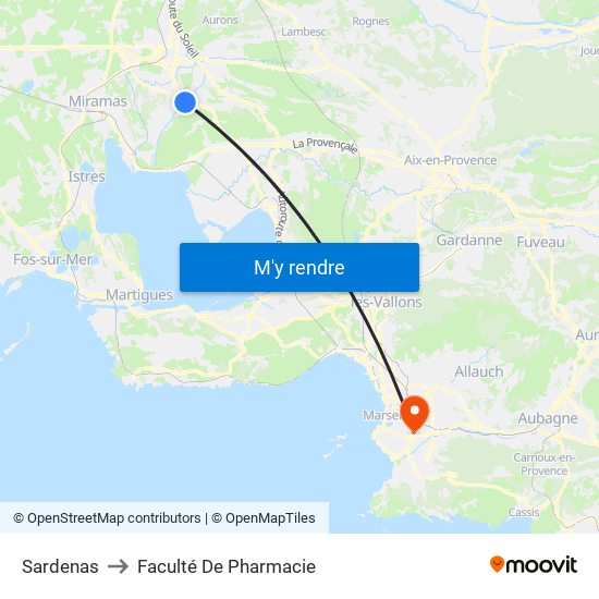 Sardenas to Faculté De Pharmacie map