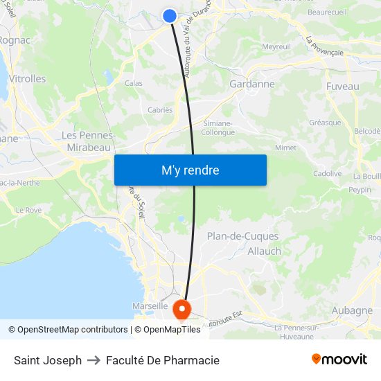 Saint Joseph to Faculté De Pharmacie map
