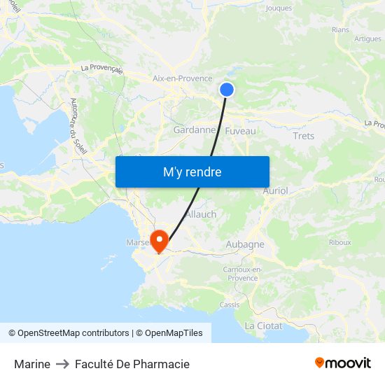 Marine to Faculté De Pharmacie map