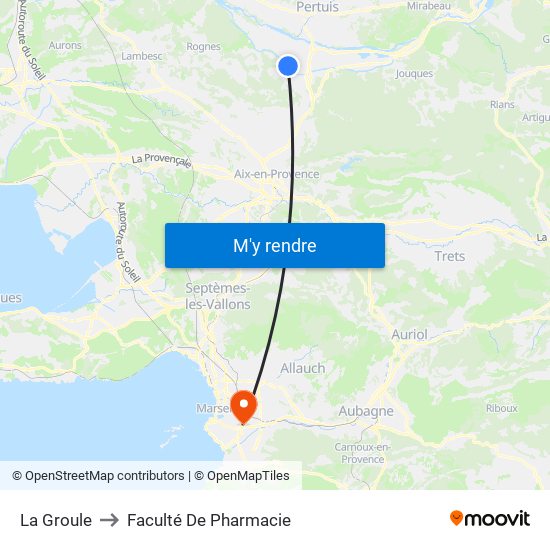 La Groule to Faculté De Pharmacie map