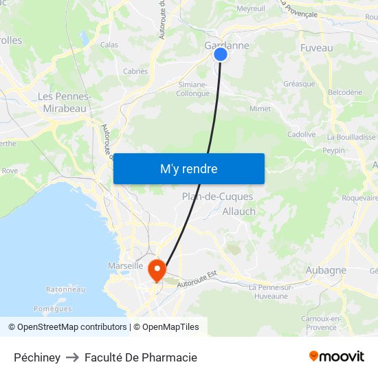 Péchiney to Faculté De Pharmacie map