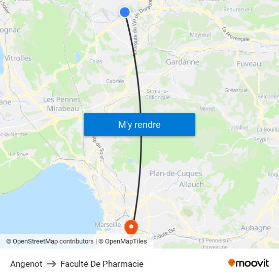 Angenot to Faculté De Pharmacie map