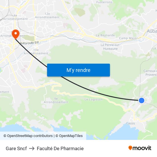 Gare Sncf to Faculté De Pharmacie map