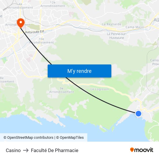 Casino to Faculté De Pharmacie map