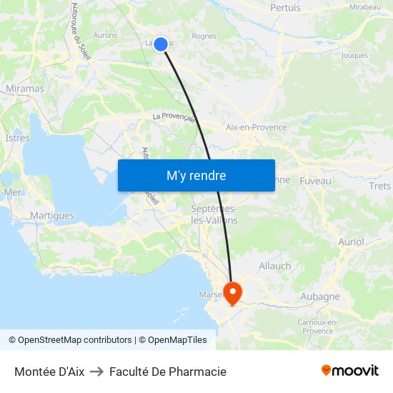 Montée D'Aix to Faculté De Pharmacie map