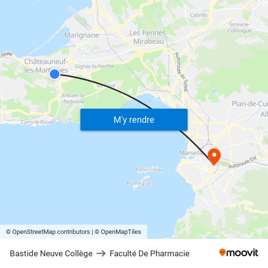 Bastide Neuve Collège to Faculté De Pharmacie map