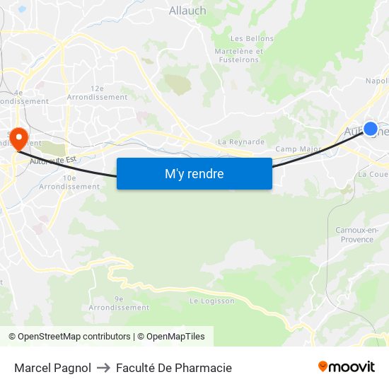 Marcel Pagnol to Faculté De Pharmacie map