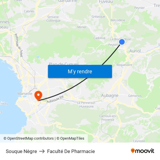 Souque Nègre to Faculté De Pharmacie map