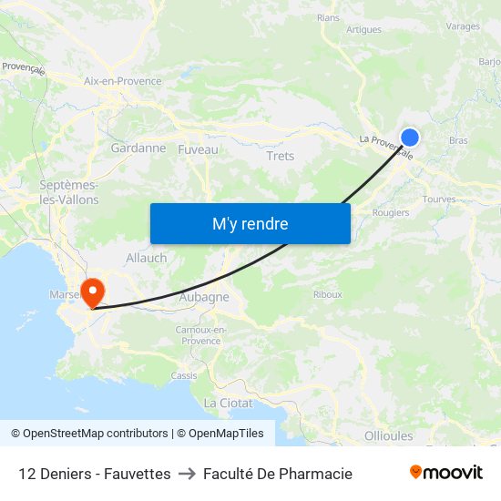 12 Deniers - Fauvettes to Faculté De Pharmacie map