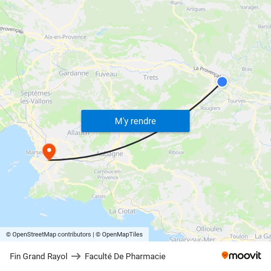 Fin Grand Rayol to Faculté De Pharmacie map