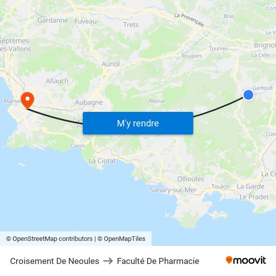 Croisement De Neoules to Faculté De Pharmacie map