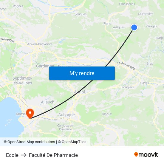 Ecole to Faculté De Pharmacie map