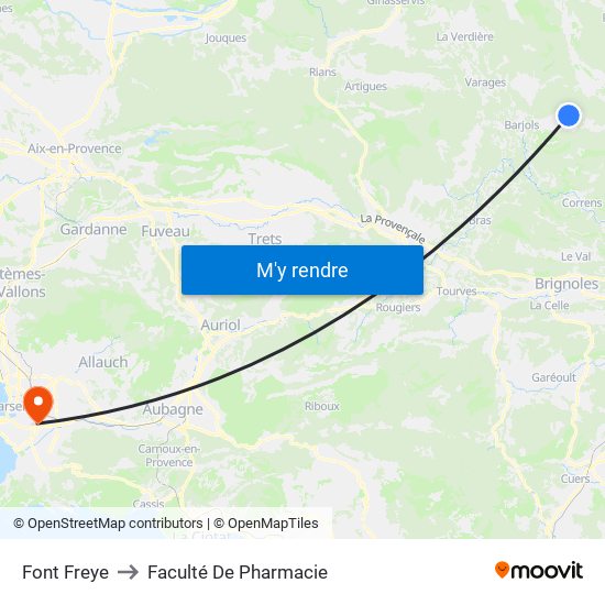 Font Freye to Faculté De Pharmacie map