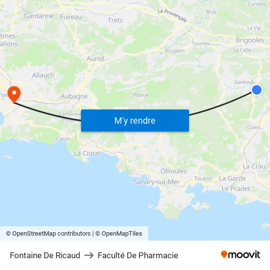 Fontaine De Ricaud to Faculté De Pharmacie map