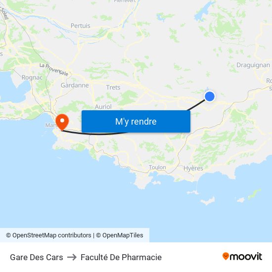 Gare Des Cars to Faculté De Pharmacie map
