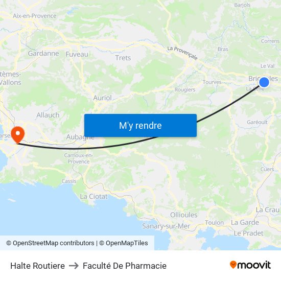 Halte Routiere to Faculté De Pharmacie map