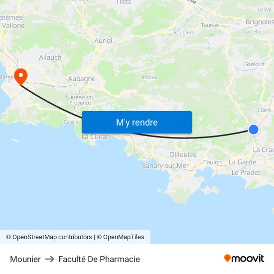 Mounier to Faculté De Pharmacie map