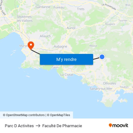 Parc D Activites to Faculté De Pharmacie map