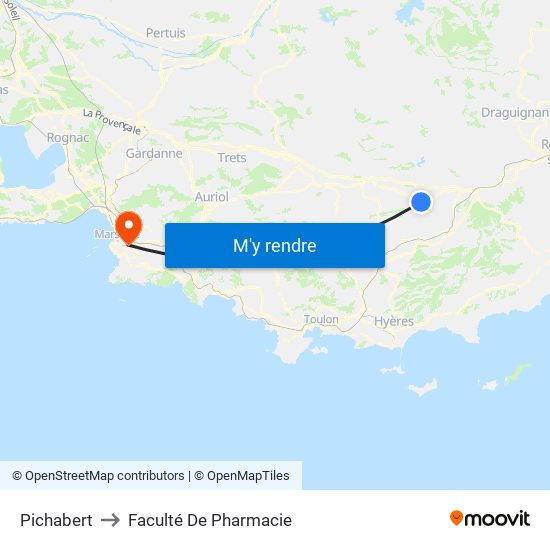 Pichabert to Faculté De Pharmacie map