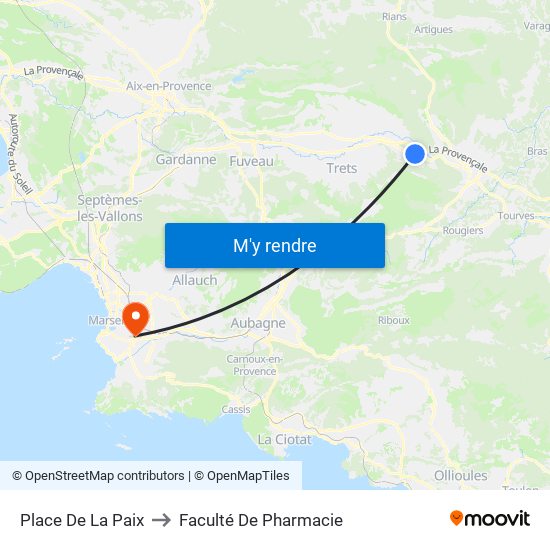 Place De La Paix to Faculté De Pharmacie map