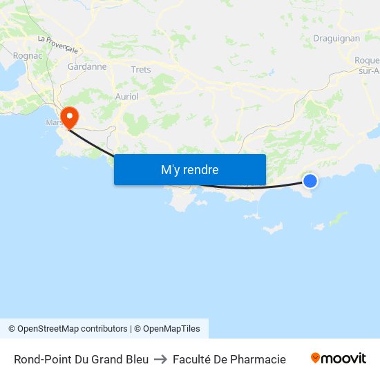 Rond-Point Du Grand Bleu to Faculté De Pharmacie map