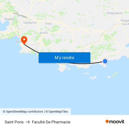 Saint Pons to Faculté De Pharmacie map