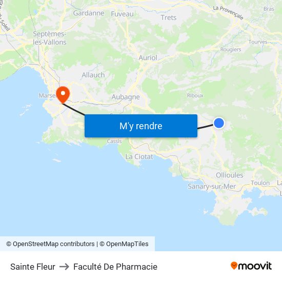 Sainte Fleur to Faculté De Pharmacie map