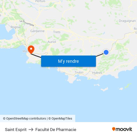 Saint Esprit to Faculté De Pharmacie map