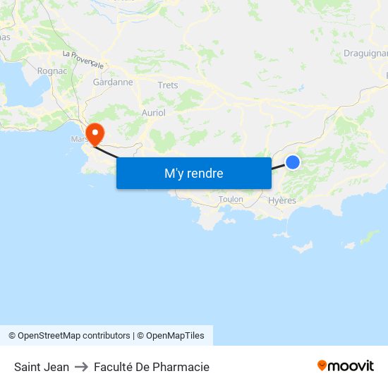 Saint Jean to Faculté De Pharmacie map