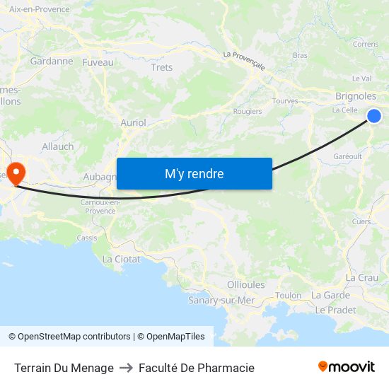 Terrain Du Menage to Faculté De Pharmacie map