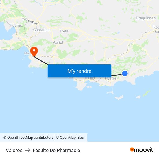 Valcros to Faculté De Pharmacie map