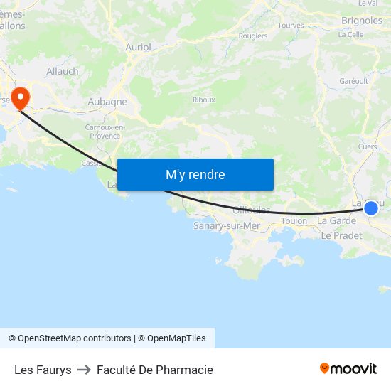 Les Faurys to Faculté De Pharmacie map