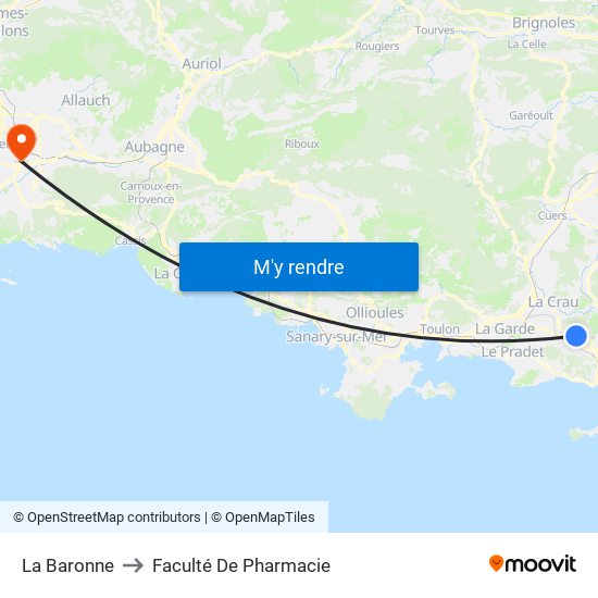 La Baronne to Faculté De Pharmacie map