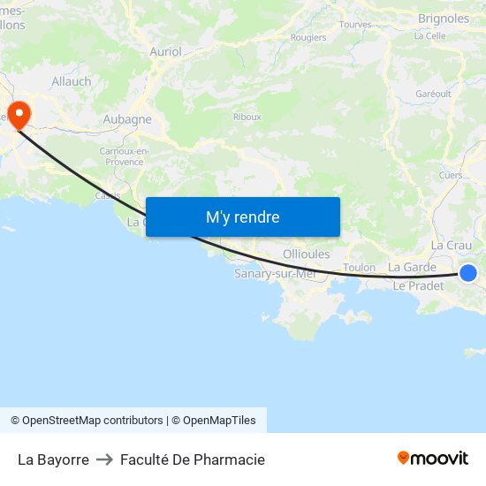 La Bayorre to Faculté De Pharmacie map